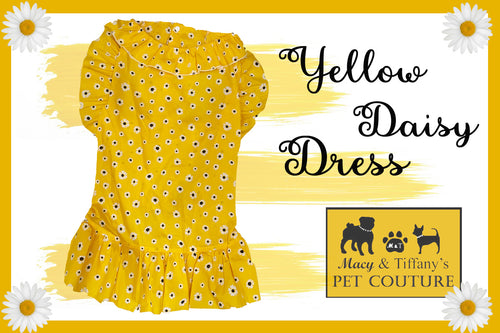 Yellow Daisy Dress for Large Big Dogs