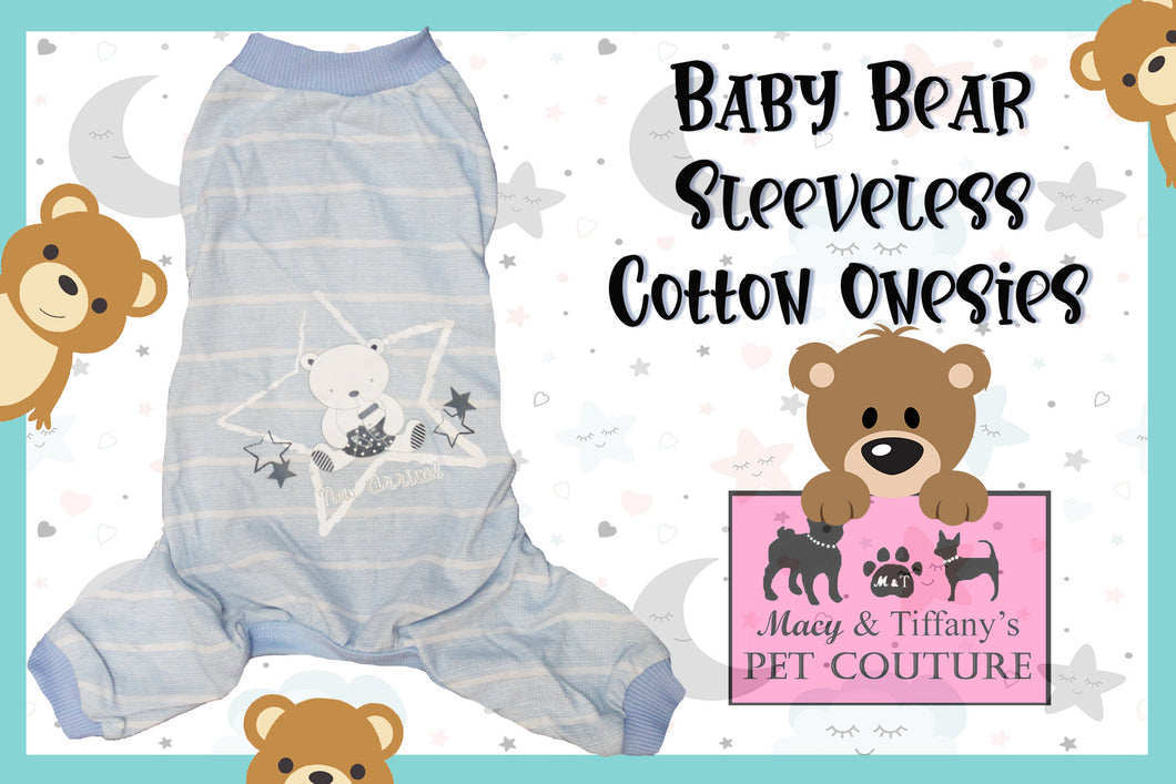 Baby Bear Sleeveless Cotton Pet Onesies Pajamas
