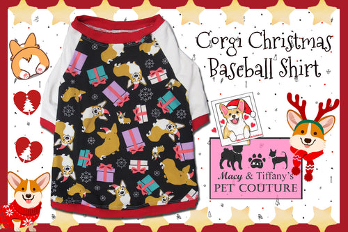 Corgi Christmas Baseball Pet Shirt