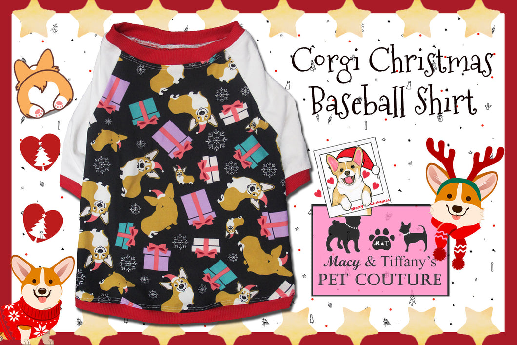 Corgi Christmas Baseball Pet Shirt