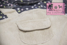Cotton Knit Turtleneck Top with Corduroy Jumper Pet Dress