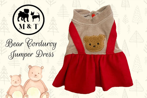 Bear Corduroy Jumper Dress