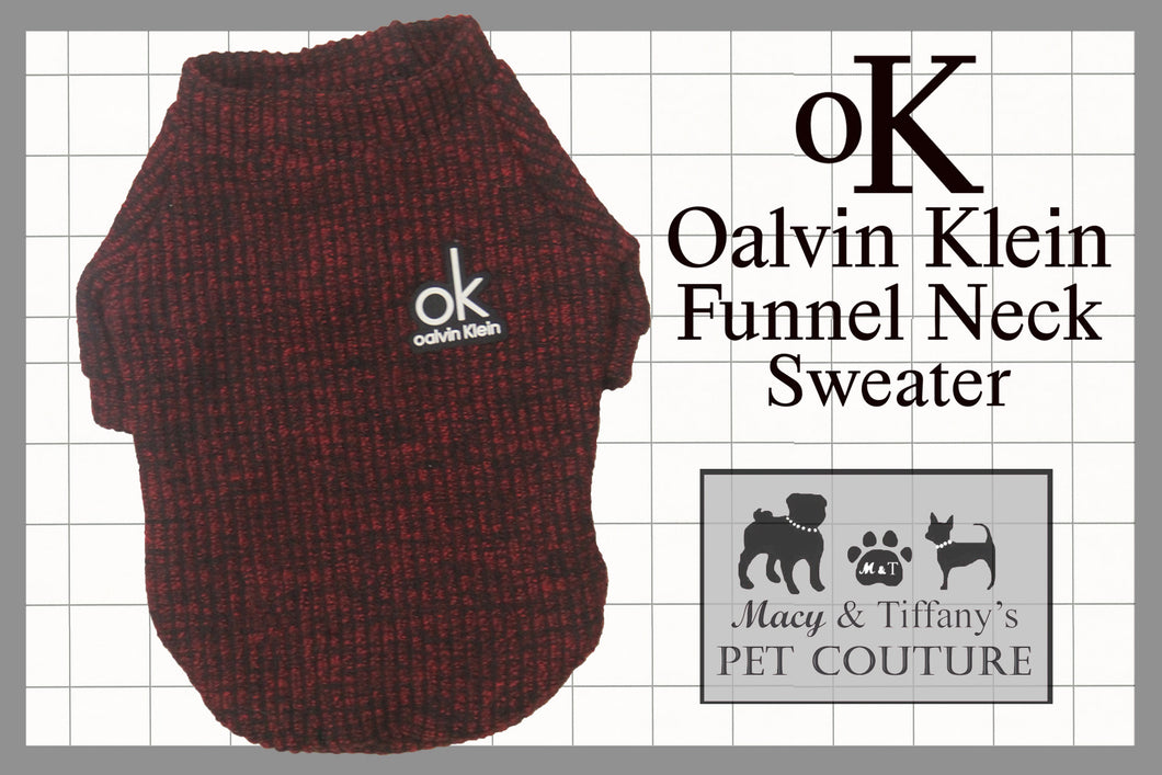 OK Calvin Klein Inspired Funnel Neck Pet Shirt Sweater