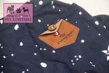 Starry Cotton Pet T-Shirt with Leather Pocket